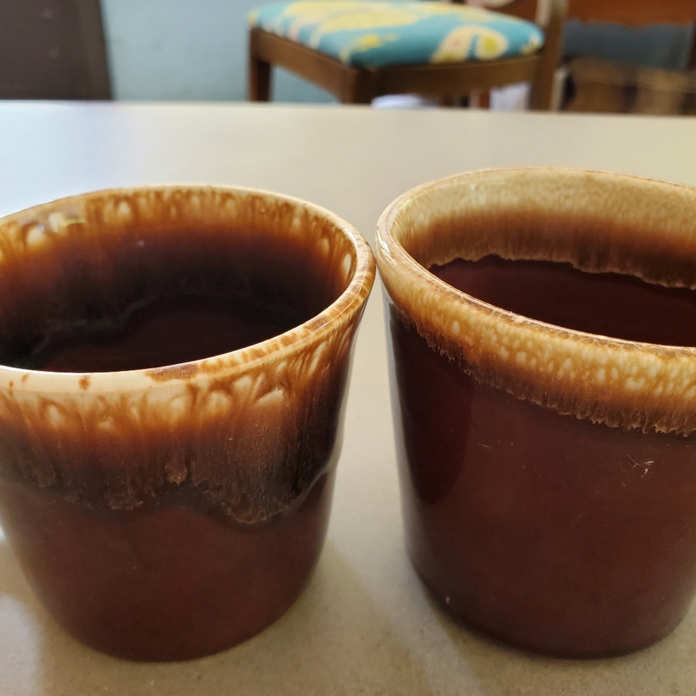 McCoy Pottery Brown Drip Glaze Mug - Set of 2